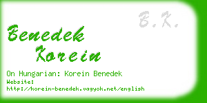 benedek korein business card